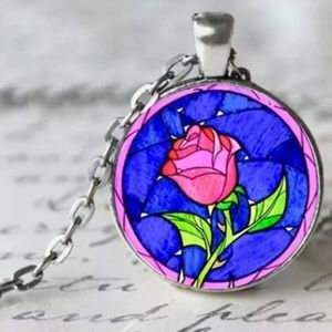 Beauty and the Beast Silver Cabochon Necklace